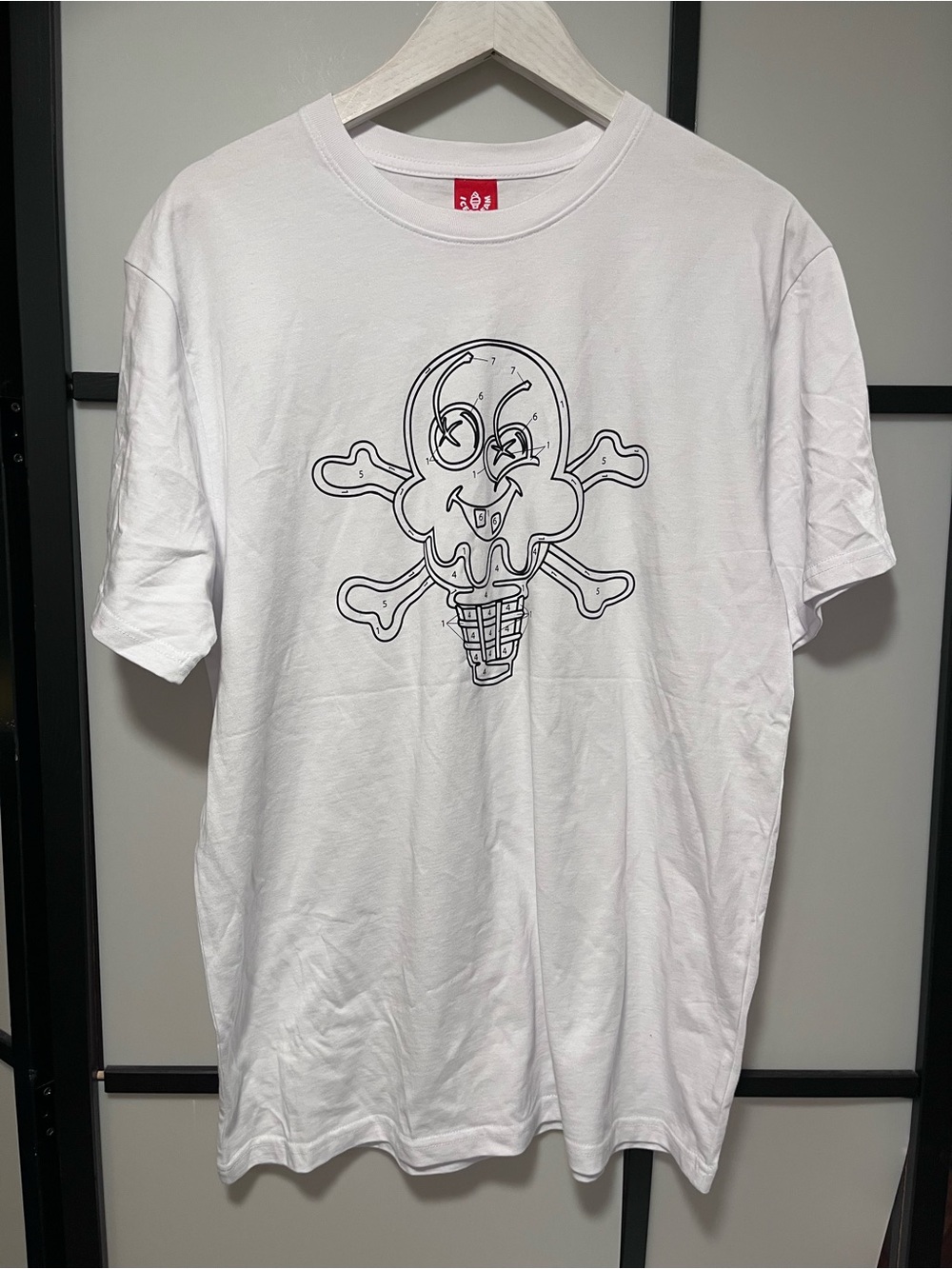 Billionaire Boys Club Ice Cream Conic Skull "Color by Number" Graphic Tee White